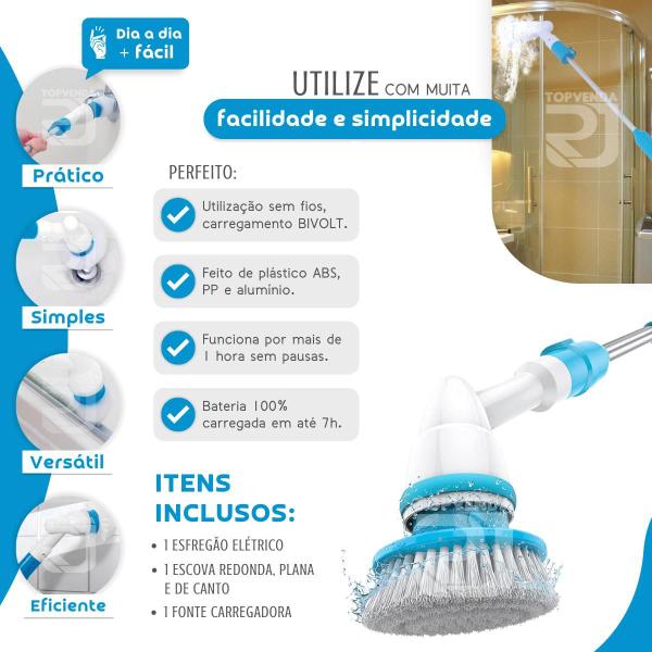 Esfregão Elétrico Limpeza Pesada Banheiro E Cozinhas - Spin Imagem de Esfregão Elétrico Limpeza Pesada Banheiro E Cozinhas