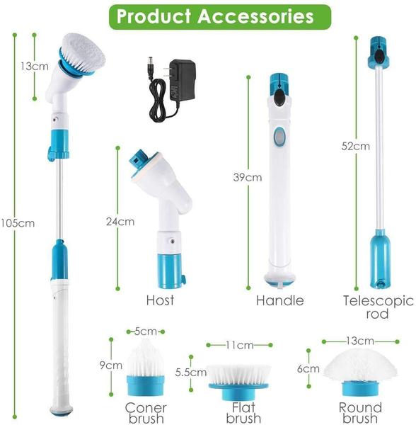 Imagem de Esfregão Escova De Limpeza Vassoura Elétrica Bivolt Mop sem Fio Pronta Entrega