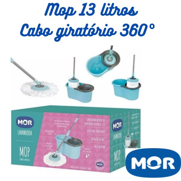 Imagem de Esfregão Mop Giratório 360 Limpeza Prática 13 litros Mor