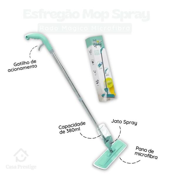 Imagem de Esfregão Mop Spray Rodo Microfibra Reservatório 380ml