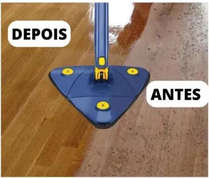 Imagem de Esfregão Triangular Rodo Limpador Giratório Mop Limpeza 360