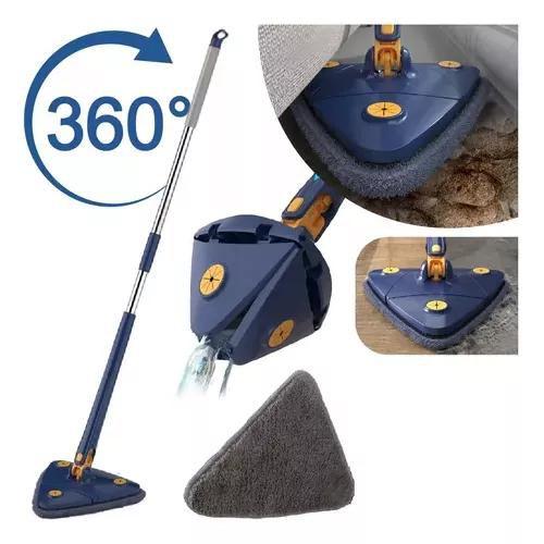 Imagem de Esfregão Triangular Rodo Limpador Giratório Mop para Limpeza 360