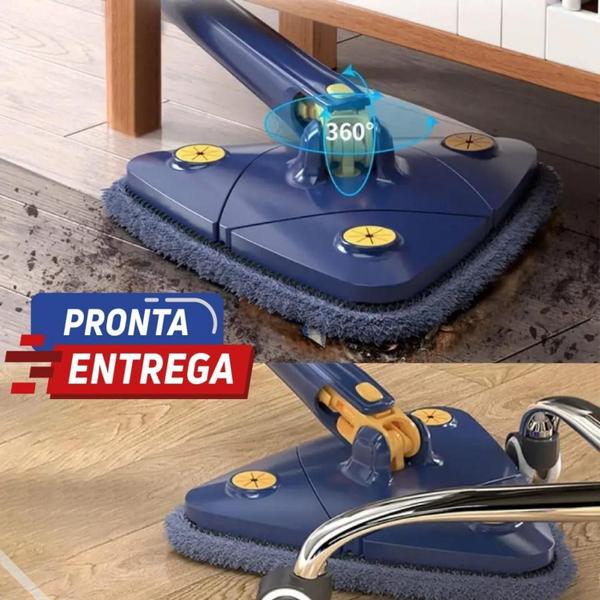 Imagem de Esfregão Triangular Rodo Mop Giratorio Inox Vassoura Magica