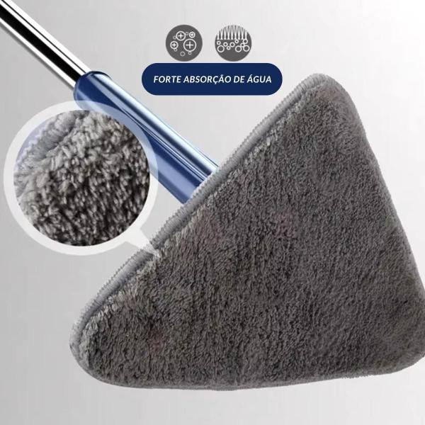 Esfregona Giratório Triangular com 2 Refil Azul para Limpeza Fácil - FSS Variedades Imagem de Esfregona Giratório Triangular com 2 Refil Azul para Limpeza Fácil