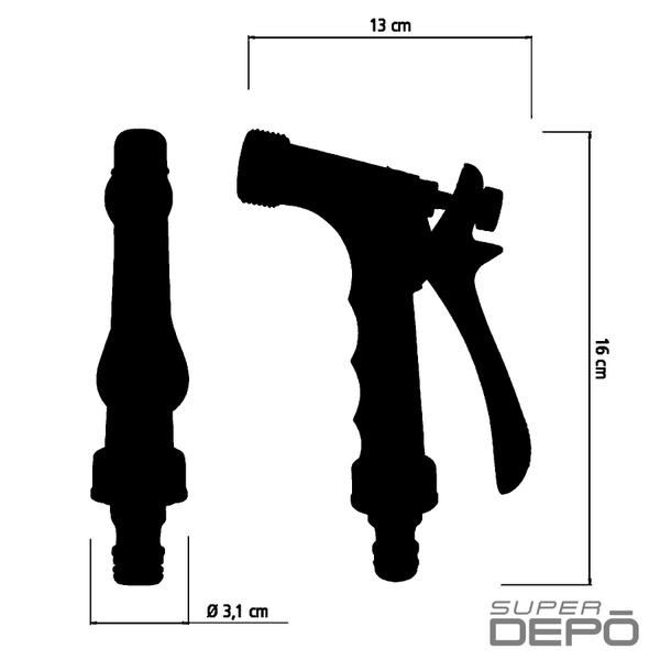 Imagem de Esguicho Hidropistola Plástica Engate Rápido Regulável