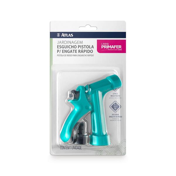 Imagem de Esguicho para Jardim Plástico Tipo Pistola com Conexão para Engate Rápido Azul Tiffany Atlas