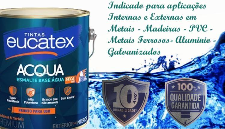 Imagem de Esmalte Amarelo Base Agua Acqua Eucatex 900ml Brilhante