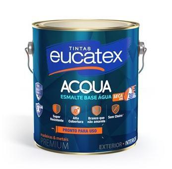 Imagem de Esmalte Branco Fosco Base Agua Acqua Eucatex 3,6 litros Pronto para Uso