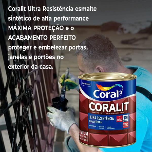 Imagem de Esmalte Coralit Secagem Rápida Brilhante 900ml - Preto