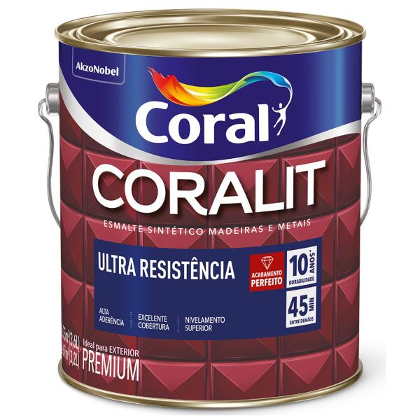 Imagem de Esmalte Coralit Ultra Resistência Fosco Branco 3.6 litros - Coral