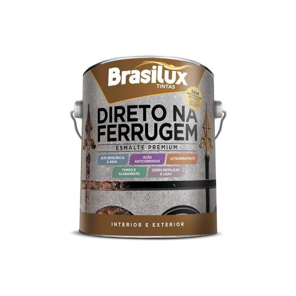 Imagem de Esmalte Direto na Ferrugem Cinza Médio 3,6L Brasilux