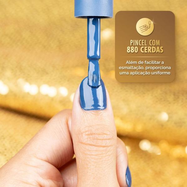 Esmalte Risqué Diamond Gel Divas No Poder Azul Look Fashionista 9