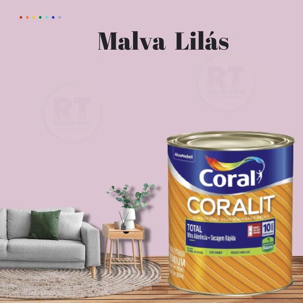 Imagem de Esmalte Sintético Base Água Coral Coralit Brilhante 800ml Cor Roxa p/Madeiras e Metais e Pintura em Artesanato de MDF