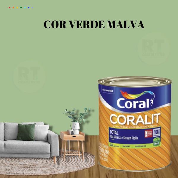 Imagem de Esmalte Sintético Base Água Coral Coralit Brilhante Verde 800ml