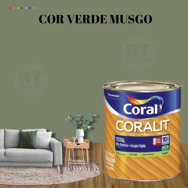 Imagem de Esmalte Sintético Base Água Coral Coralit Brilhante Verde 800ml