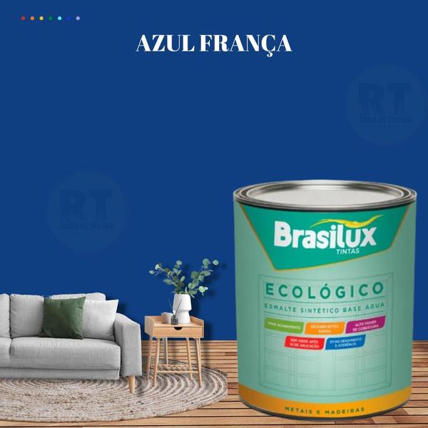 Imagem de Esmalte Sintético Brasilux Base Água Ecologico Cor Azul 800ML Brilhante