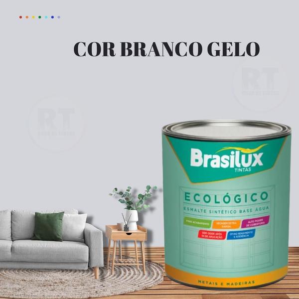 Imagem de Esmalte Sintético Brasilux Base Água Ecologico Cor Cinza 800ML Brilhante