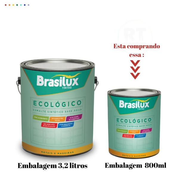 Imagem de Esmalte Sintético Brasilux Base Água Ecologico Cor Cinza 800ML Brilhante