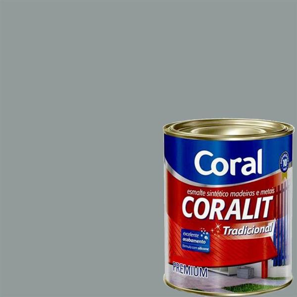 Imagem de Esmalte Sintético Coralit Tradicional Alto Brilho Cinza Médio 225ml - CORAL