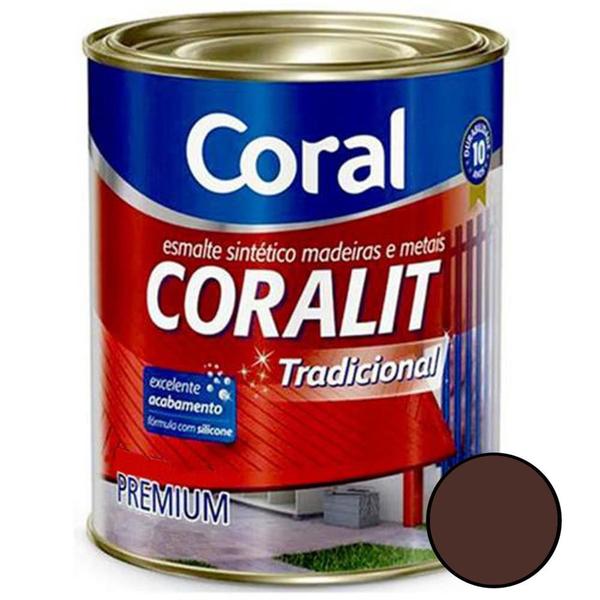 Imagem de Esmalte Sintético Coralit Tradicional Alto Brilho Marrom 225ml - CORAL