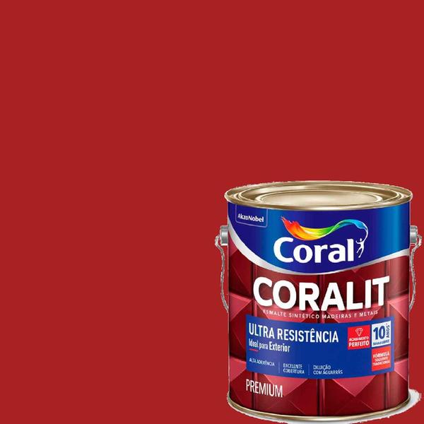 Imagem de Esmalte Sintético Coralit Ultra Resistência Alto Brilho 3,6 Litros - CORAL