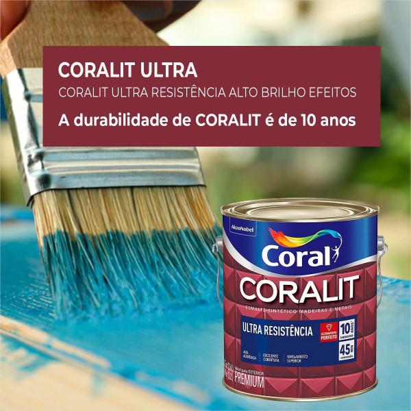 Imagem de Esmalte Sintético Coralit Ultra Resistência Alto Brilho Branco Acetinado 3.6l Coral