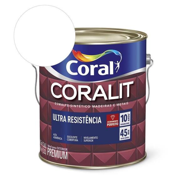 Imagem de Esmalte Sintético Coralit Ultra Resistência Fosco Branco Neve 3.6l Coral