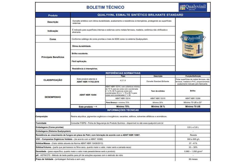 Imagem de Esmalte Sintético Qualyvinil Ferro Madeira Brilhante 900ML