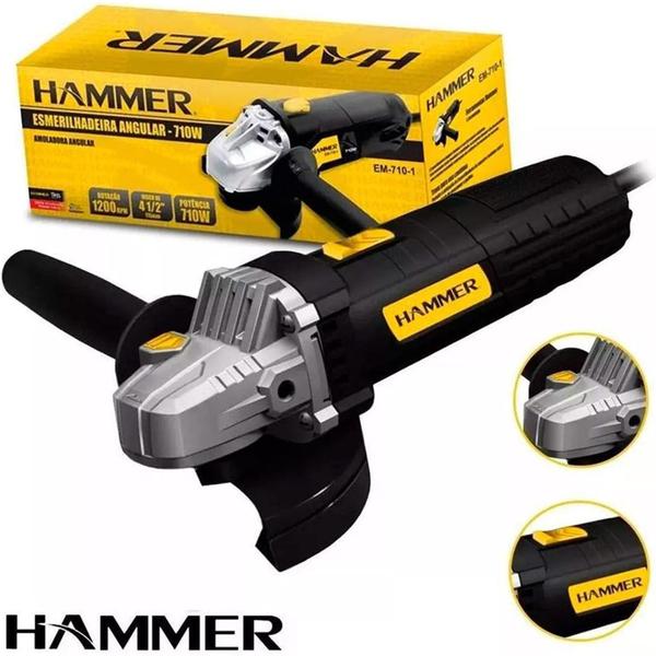 Imagem de Esmerilhadeira Angular 4.1/2" 110V/127V 710W Hammer GYEM710