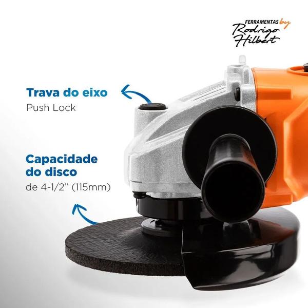 Imagem de Esmerilhadeira angular 4.1/2" 850W com 2 discos - ES-RH-01 - Mondial