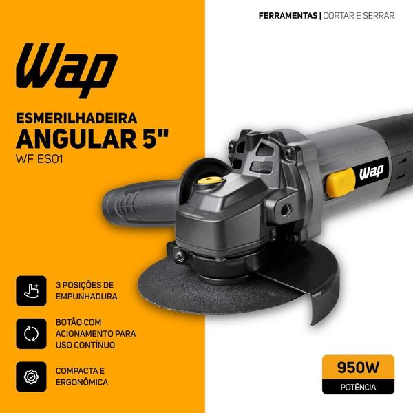 Imagem de Esmerilhadeira angular 5" 950W 13.000 rpm - WF ES01 - Wap