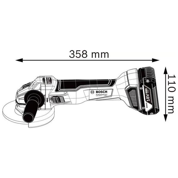 Imagem de Esmerilhadeira Angular Sem Fio 5 125Mm Bosch 18V Gws 18V-10