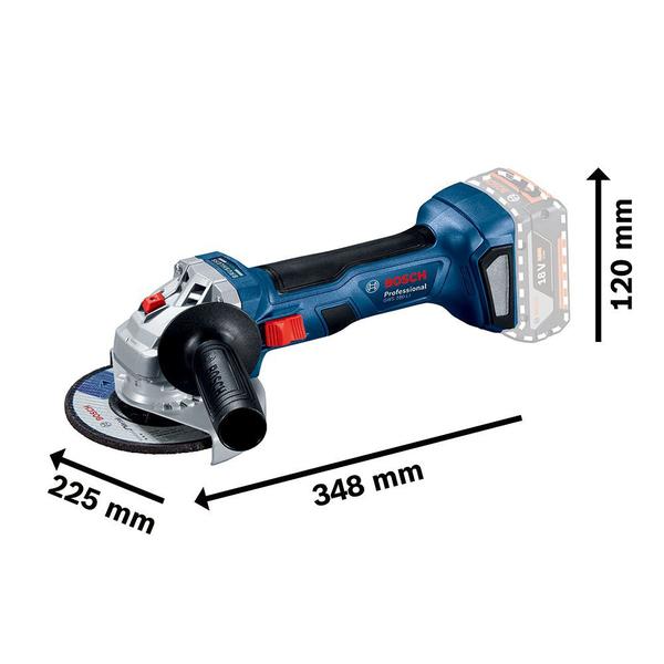 Imagem de Esmerilhadeira Bosch a Bateria GWS 180-LI 18V Motor sem Escovas de Carvão com 2 baterias 4.0Ah e Car