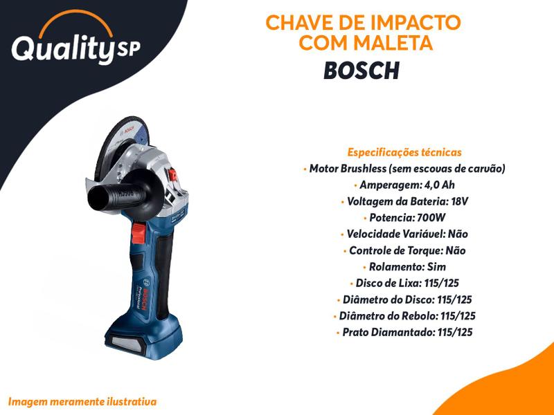 Imagem de Esmerilhadeira De Bateria Bosch Gws 180-li Brushless 18v Sb