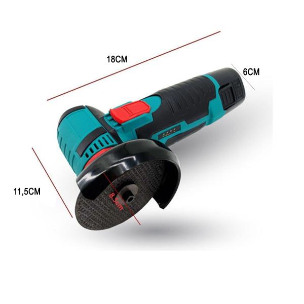Imagem de Esmerilhadeira Portatil Lixadeira Serra Corte Polimento Sem Fio Angular Madeira Aço Ferro Ceramica Ferro Resistente Cabo Ergonomico Potente Multiuso