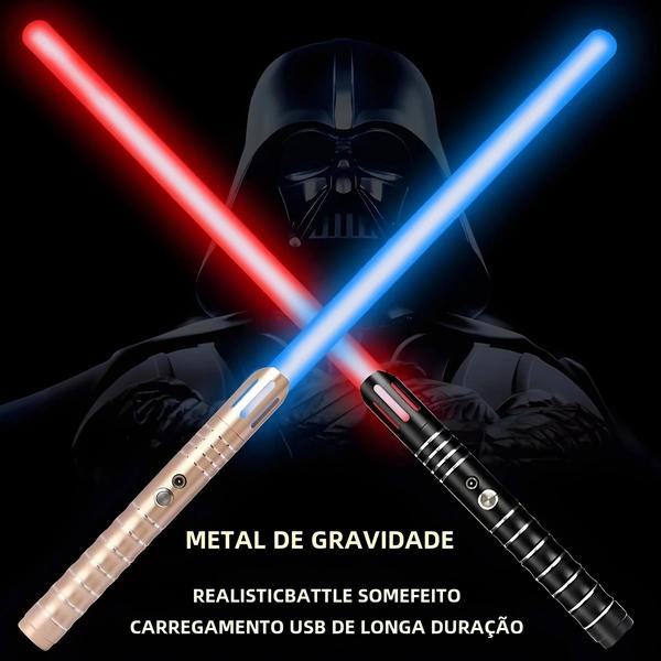 Imagem de Espada Laser com Sensor de Gravidade - Sabre de Luz de Metal Recarregável (15 Cores)