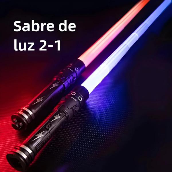 Imagem de Espada Laser Dupla (Vermelha e Azul) - Sabre de Luz Rave para Cosplay Infantil