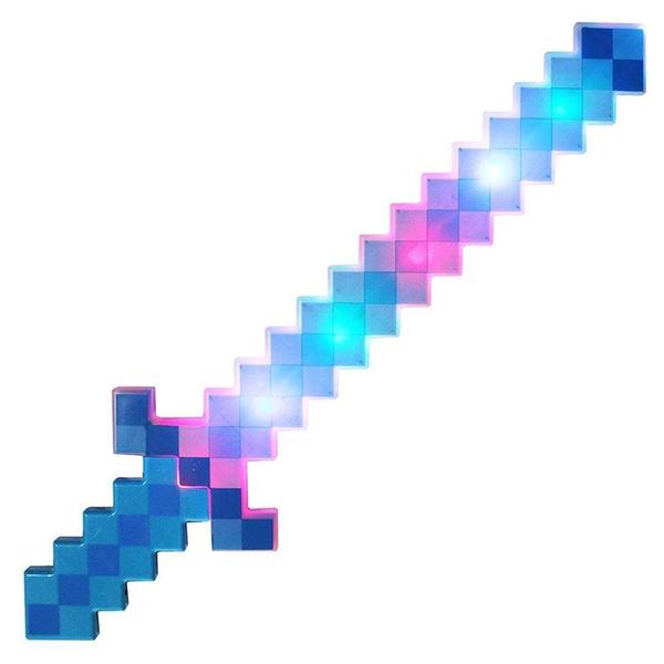 Espada Pixel 58Cm Diamante Som E Luz À Pilha Azul - DRAIK Imagem de Espada Pixel 58Cm Diamante Som E Luz À Pilha Azul