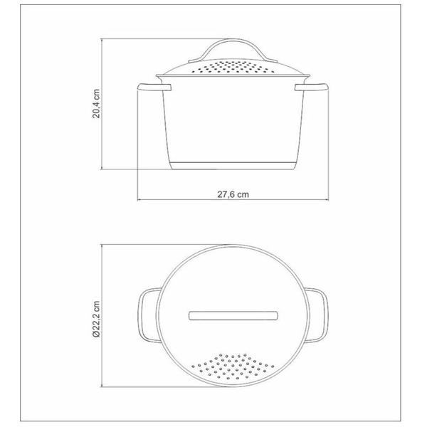 Imagem de Espagueteira Allegra 20 cm 4,4 L em Aço Inox Fundo Triplo Tramontina 62667/203