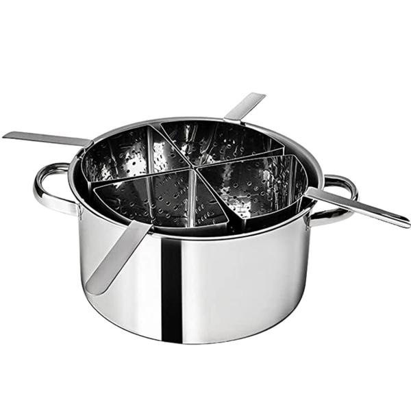 Espagueteira de Inox 4 Divisões 10L Savoy 1075/200 Brinox Imagem de Espagueteira de Inox 4 Divisões 10L Savoy 1075/200 Brinox