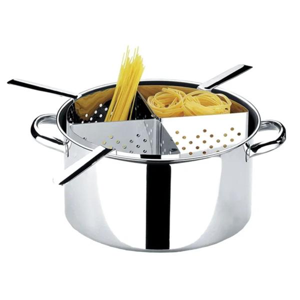 Espagueteira de Inox 4 Divisões 10L Savoy 1075/200 Brinox Imagem de Espagueteira de Inox 4 Divisões 10L Savoy 1075/200 Brinox