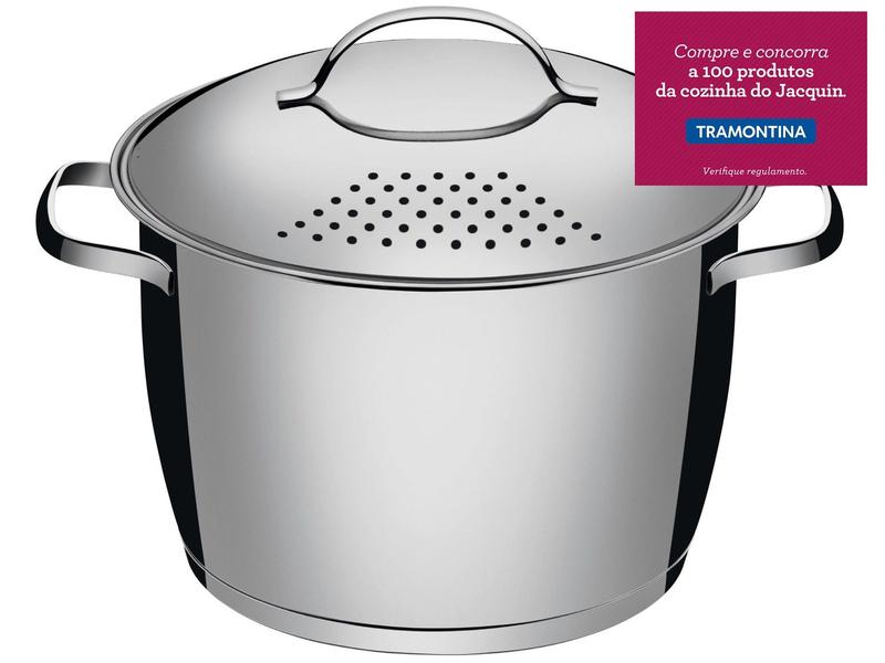 Espagueteira Tramontina Inox 5,48L 22cm - com Tampa Allegra 62667/223 Imagem de Espagueteira Tramontina Inox 5,48L 22cm
