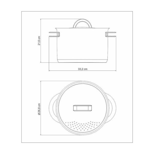 Espagueteira Tramontina Solar Aço Inox Fundo Triplo 24 Cm 7,7 Litros Imagem de Espagueteira Tramontina Solar Aço Inox Fundo Triplo 24 Cm 7,7 Litros