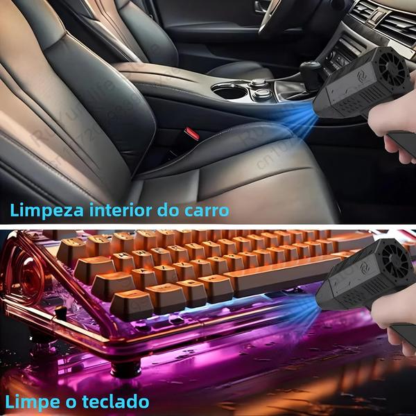 Imagem de Espanador de Ar Elétrico Ajustável Mini Turbo - 130000 RPM - Para Computador e Mais