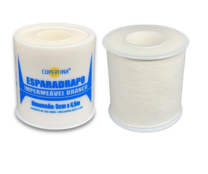 Imagem de Esparadrapo Branco Impermeavel 5cm X 4,5m Com 2 Rolos