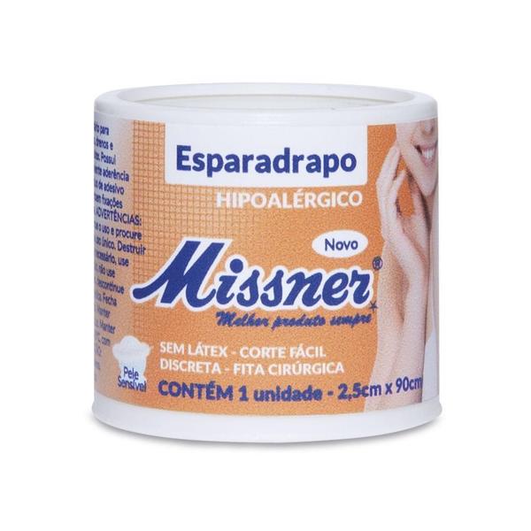 Imagem de Esparadrapo Hipoalérgico Branco Missner 2,5Cmx90Cm - 12 Und