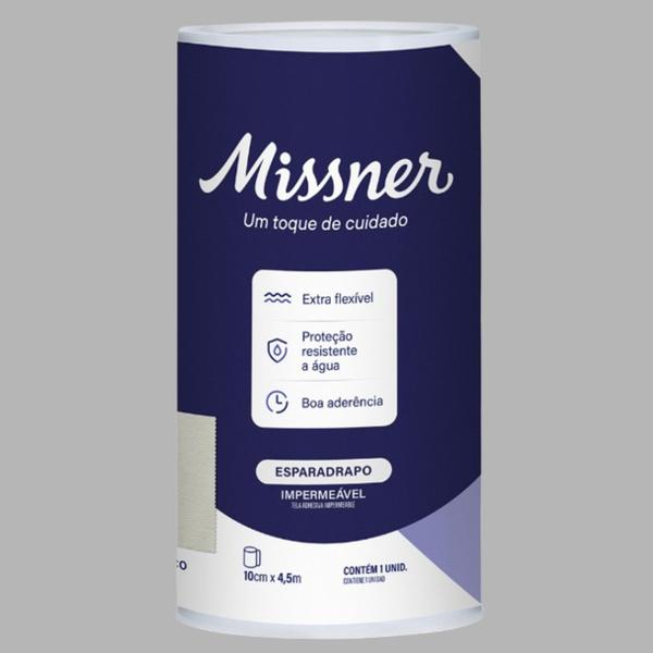 Imagem de Esparadrapo Impermeável Branco 10cm X 4,5m - Missner