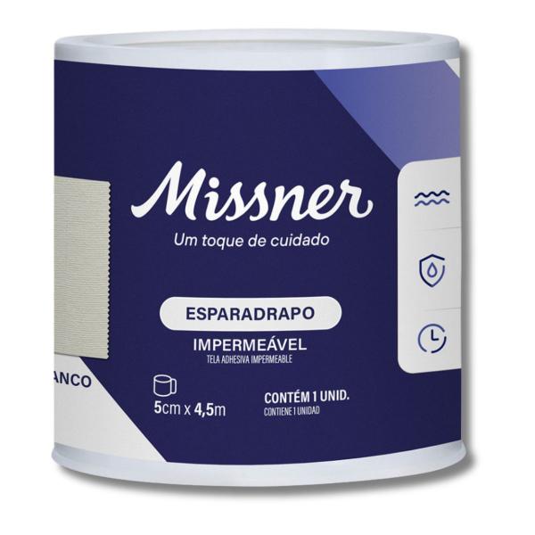 Imagem de Esparadrapo Impermeável Branco 5cm x 4,5m 5 Unidades Missner 