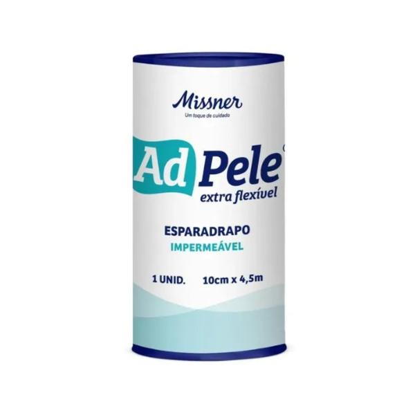 Imagem de Esparadrapo Impermeável Branco AdPele 10cm x 4,5m (MISSNER) - 10 Unidades