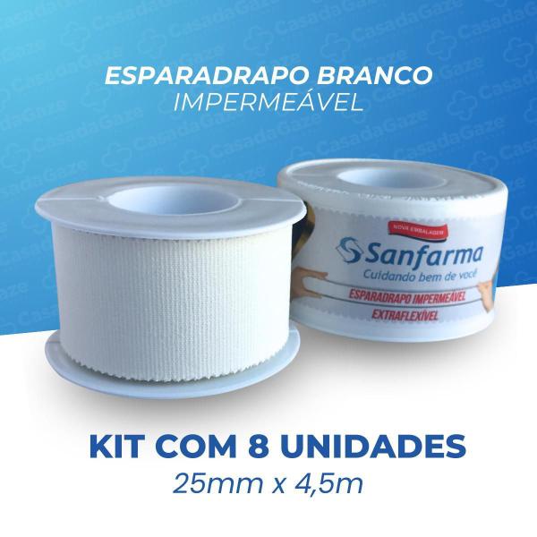 Imagem de Esparadrapo Impermeável Branco Sanfarma 25Mm X 4,5M 12 Unid